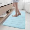 Buganda Memory Foam Bath Mat, 47" x 24", Ultra Soft and Non-Slip Bathroom Rugs, Water Absorbent and Machine Washable Bath Rug Runner for Bathroom, Shower, and Tub, Light Blue view 1