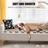 Fuzzy Chic Cotton Protective Couch Cover, Machine Washable & Non-Slip Mat Bed, Cream-Coloured Plaid Pet Mat for Cats & Dogs (Dark Coffee, 27.6*82.7inch) view 3