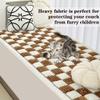 Fuzzy Chic Cotton Protective Couch Cover, Machine Washable & Non-Slip Mat Bed, Cream-Coloured Plaid Pet Mat for Cats & Dogs (Dark Coffee, 27.6*82.7inch) view 4