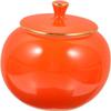 YIMUBDBM Ceramic Airtight Jar Tea Leaves Tank Candy Jar Ceramic Storage Jar Tea Tin Cans Cereal Canister Food Containers Pantry Glass Jars Cute Cookie Jar Scented Tea Pot Seal Ceramics-Orange view 1