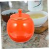 YIMUBDBM Ceramic Airtight Jar Tea Leaves Tank Candy Jar Ceramic Storage Jar Tea Tin Cans Cereal Canister Food Containers Pantry Glass Jars Cute Cookie Jar Scented Tea Pot Seal Ceramics-Orange view 2
