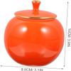 YIMUBDBM Ceramic Airtight Jar Tea Leaves Tank Candy Jar Ceramic Storage Jar Tea Tin Cans Cereal Canister Food Containers Pantry Glass Jars Cute Cookie Jar Scented Tea Pot Seal Ceramics-Orange view 3