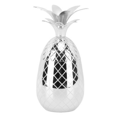 HERCHR Pineapple Cups, Stainless Steel Cup with Lid Cold Drink Cups 16oz Cups Silver Cups for Party Cocktail Cups Bar Accessories for the Home(Sliver)