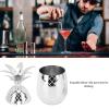 HERCHR Pineapple Cups, Stainless Steel Cup with Lid Cold Drink Cups 16oz Cups Silver Cups for Party Cocktail Cups Bar Accessories for the Home(Sliver) view 3