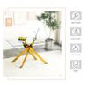 5-Piece Dining Table Set,51 Inch Tempered Glass Dining Table Sets for 4,Modern Rectangular Table and 4 PU Leather Chairs with X-Shaped Gold Metal Legs for Home,Kitchen (Gold Table+4 Silver Chairs) view 4