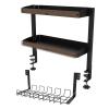HomeLoft Basics Clamp-on Desktop Shelving, Clamp on Above or Below Desk 2-Tier Shelving Unit with Adjustable Storage Tray for Table Accessories, Gaming Devices, Gift view 1