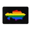 KOSPOGO LGBT Flag Map of Kazakhstan Bathroom Rugs Ultra Soft Non Slip Bath Mat Durable Kitchen Bedroom Rug 16x24 Inch Area Rug Door Mat view 1