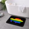 KOSPOGO LGBT Flag Map of Kazakhstan Bathroom Rugs Ultra Soft Non Slip Bath Mat Durable Kitchen Bedroom Rug 16x24 Inch Area Rug Door Mat view 4