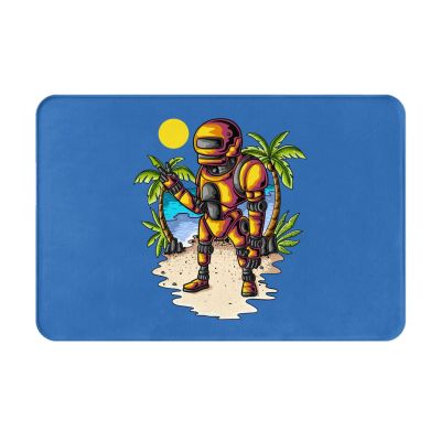 KOSPOGO Robot at The Beach Bathroom Rugs Ultra Soft Non Slip Bath Mat Durable Kitchen Bedroom Rug 16x24 Inch Area Rug Door Mat