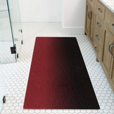 Shower Mat Non Slip Bathtub Mat Black Red Gradient Bath Mat Soft Loofah Shower Mats for Shower Tub Bathroom Quick Drying Foot Mat, 16x47 Inch