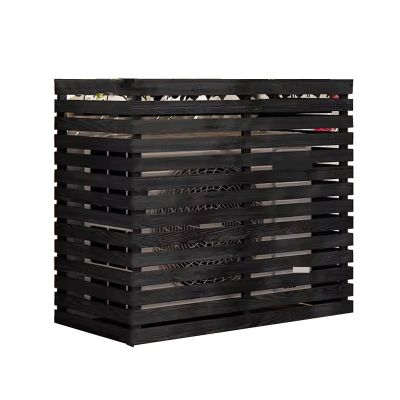 Air Conditioner Cover Outdoor Plant Display Rack Storage Shelf, Window Unit Air Conditioner Deflector, Outer Frame for Outside to Hide Air Conditioner ( Color : Black , Size : 105*45*100CM )