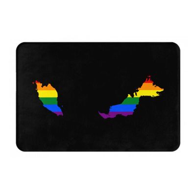 KOSPOGO LGBT Flag Map of Malaysia Bathroom Rugs Ultra Soft Non Slip Bath Mat Durable Kitchen Bedroom Rug 16x24 Inch Area Rug Door Mat