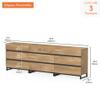 WAMPAT Multifunctional Buffet Sideboards, 3 in 1 Modern Sideboard with 9 Drawers and Metal Base, Storage Cabinet for Kitchen, Coffee Bar Cabinet for Dining Room,Oak view 2