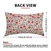 4th of July Floral Pillow Covers 12x20 Set of 2 Rustic Old Style Navy Blue Red Flower Print Rectangle Decorative Outdoor Pillowcases Patriotic Farmhouse Throw Cushion Case Decor for Couch Sofa Bed view 4