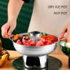 BORDSTRACT Charcoal Hot Pot, Portable Stainless Steel Small Non-Stick Dry Ice Pot, Milk Tea Hot Pot for Family Camping (Sliver) view 2