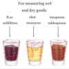 Ackers Mini Measure Heavy Glass, 32-Incremental Measurements Multi-Purpose Liquid and Dry Measuring Shot Glass, Red Single view 3