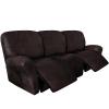 ANARACHON Leather Look Recliner Couch Cover 8-Piece Recliner Sofa Slipcovers 3 Seater for Reclining Couches Furniture Protector Washable (Recliner Sofa, Chocolate) view 1