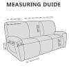 ANARACHON Leather Look Recliner Couch Cover 8-Piece Recliner Sofa Slipcovers 3 Seater for Reclining Couches Furniture Protector Washable (Recliner Sofa, Chocolate) view 3