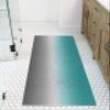 Shower Mat Non Slip Bathtub Mat Cyan Turquoise Gray Gradient Bath Mat Soft Loofah Shower Mats for Shower Tub Bathroom Quick Drying Foot Mat, 16x47 Inch view 1