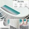 Shower Mat Non Slip Bathtub Mat Cyan Turquoise Gray Gradient Bath Mat Soft Loofah Shower Mats for Shower Tub Bathroom Quick Drying Foot Mat, 16x47 Inch view 4