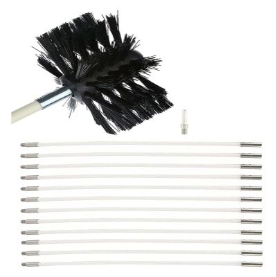 TIGAILIAN Chimney Sweep kit Adjustable Pellet Stove Cleaning Kit, Fireplace Cleaning Brush, Pellet Stove Cleaning Kit, Fireplace Cleaning (Color : 12 Rods, Size : 610mm)