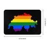 KOSPOGO LGBT Flag Map of Switzerland Bathroom Rugs Ultra Soft Non Slip Bath Mat Durable Kitchen Bedroom Rug 16x24 Inch Area Rug Door Mat view 3
