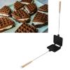 Double Sided Frying Pan, Double Sided Baking Pan Square Waffle Baking Pan Breakfast Maker Aluminum Flip Pan Multifunctional Cooking Pan view 3