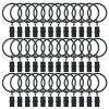 BOOMIBOO 36 Pack Curtain Rings with Clips, Drapery Clips with Rings, Hangers Drapes Rings, Drapery Rings 1.26 inch, Fits up to 1 inch Diameter Curtain Rod, for Hanging Drapes Bows Hat and So On view 1