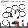 BOOMIBOO 36 Pack Curtain Rings with Clips, Drapery Clips with Rings, Hangers Drapes Rings, Drapery Rings 1.26 inch, Fits up to 1 inch Diameter Curtain Rod, for Hanging Drapes Bows Hat and So On view 4