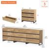 WAMPAT Dresser for Bedroom, Closet Organizers and Storage with 9 Drawers, Chest of Drawers with Metal Base, Wooden Modern Dresser for Living Room, Bedroom, Entryway, Oak view 2