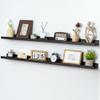 Picture Ledge Shelf for Wall, 48 inch Solid Pine Wood Nursery Book Shelves 2 Packs, Floating Ledge Shelves for Kids' Room Bedroom Bathroom Living Room Photo Frames Office Nursey Wall Decor, Black view 1