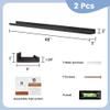 Picture Ledge Shelf for Wall, 48 inch Solid Pine Wood Nursery Book Shelves 2 Packs, Floating Ledge Shelves for Kids' Room Bedroom Bathroom Living Room Photo Frames Office Nursey Wall Decor, Black view 3