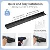 Picture Ledge Shelf for Wall, 48 inch Solid Pine Wood Nursery Book Shelves 2 Packs, Floating Ledge Shelves for Kids' Room Bedroom Bathroom Living Room Photo Frames Office Nursey Wall Decor, Black view 4