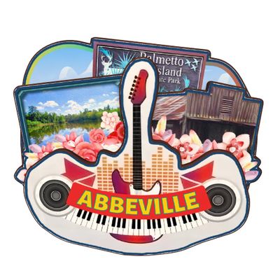 Abbeville Louisiana USA Wooden Fridge Magnet Cute 3D City Travel Souvenirs Crafts Handmade Refrigerator Stickers Home Whiteboard Decor Collection Gift