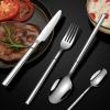 32 piece silverware set,flatware set service for 8,stainless steel cutlery set kitchen tableware set dishwasher safe view 2