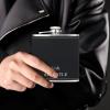 Personalized Hip Flask for Men, Snirov Custom Flask Engraved 6 Oz Stainless Steel Flasks with Gift Box Personalized Groomsmen Gifts for Best Man Dad Grandpa Brother, Black view 2