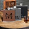 Personalized Hip Flask for Men, Snirov Custom Flask Engraved 6 Oz Stainless Steel Flasks with Gift Box Personalized Groomsmen Gifts for Best Man Dad Grandpa Brother, Black view 3