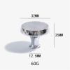 GGKLVWMA Solid Brass Handmade Hammer Pattern Semicircular Cabinet Door Knob Handle Silver Drawer Pulls High-end Knobs Furniture Hardware 1Pcs (Color : C-32mm-Silver) view 2