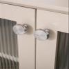 GGKLVWMA Solid Brass Handmade Hammer Pattern Semicircular Cabinet Door Knob Handle Silver Drawer Pulls High-end Knobs Furniture Hardware 1Pcs (Color : C-32mm-Silver) view 4