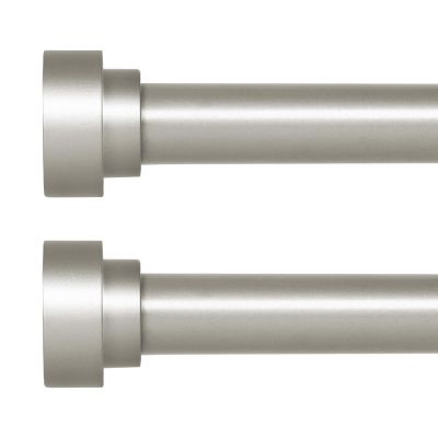 HEI! DEAR 2Pack Silver Curtain Rods 48 to 84 Inch(4-7FT),1 Inch Heavy Duty Curtain Rods,Adjustable Curtain Rod Set,Modern Decorative Drapery Rods,Telescoping Window Curtains Rods 36-88",Antique Silver