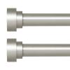 HEI! DEAR 2Pack Silver Curtain Rods 48 to 84 Inch(4-7FT),1 Inch Heavy Duty Curtain Rods,Adjustable Curtain Rod Set,Modern Decorative Drapery Rods,Telescoping Window Curtains Rods 36-88",Antique Silver view 1