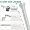 HEI! DEAR 2Pack Silver Curtain Rods 48 to 84 Inch(4-7FT),1 Inch Heavy Duty Curtain Rods,Adjustable Curtain Rod Set,Modern Decorative Drapery Rods,Telescoping Window Curtains Rods 36-88",Antique Silver view 2
