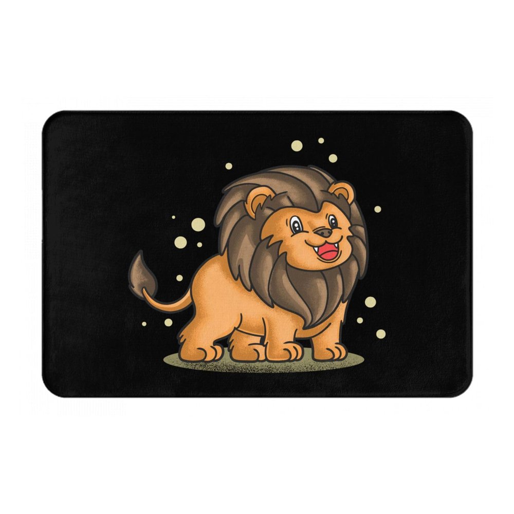 KOSPOGO Cute Lion Cubs Bathroom Rugs Ultra Soft Non Slip Bath Mat Durable Kitchen Bedroom Rug 16x24 Inch Area Rug Door Mat