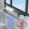 Radiator Clothes Airer Rack, Stainless Steel Extendable Foldable AirerPortable Clothes Drying Rack For Balcony Railings Windowsill, Adjustable Arms Folding Clothes Drying Rail Rack ( Color : Silver , view 1