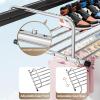 Radiator Clothes Airer Rack, Stainless Steel Extendable Foldable AirerPortable Clothes Drying Rack For Balcony Railings Windowsill, Adjustable Arms Folding Clothes Drying Rail Rack ( Color : Silver , view 2