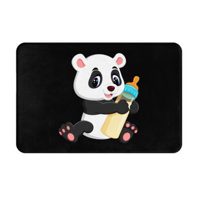 KOSPOGO Cute Panda Holding a Bottle of Milk Bathroom Rugs Ultra Soft Non Slip Bath Mat Durable Kitchen Bedroom Rug 16x24 Inch Area Rug Door Mat