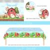 Party Inspo Farm Birthday Decorations for Boy, 137 PCs Farm Animal Themed Birthday Party Supplies with Blue Barnyard Backdrop, Balloon Garland, Cow Pig Rooster Walking Balloons, Cake Topper view 3