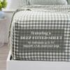 100% Cotton Full Sheet Set - 4 Piece Cotton Sheets Full Size Bed Set, Soft, Smooth, Durable, Easy Care, 16" Deep Pocket Checkered Green Sheets - 1 Flat, 1 Fitted, 2 Pillowcases view 3