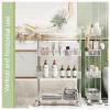 HONGKEFIT Slim Rolling Storage CartAssemble Mobile Shelving Unit with Wheels Utility Cart Storage Rackfor Kitchen Bathroom Laundry Narrow Places (Size : 3Tier-62x37x16cm) view 3