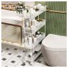 3/4 Tier Clear Bathroom Organizer Slim Rolling Cart, Rolling Storage Utility Cart, Mobile Shelving Unit Organizer With Wheels, Gap Storage Tower Rack For Kitchen Bathroom Laundry Narrow Places ( Size view 2